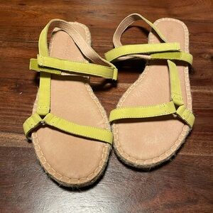 Madewell The Hallie Espadrille Leather Ankle Strap Sandals - yellow